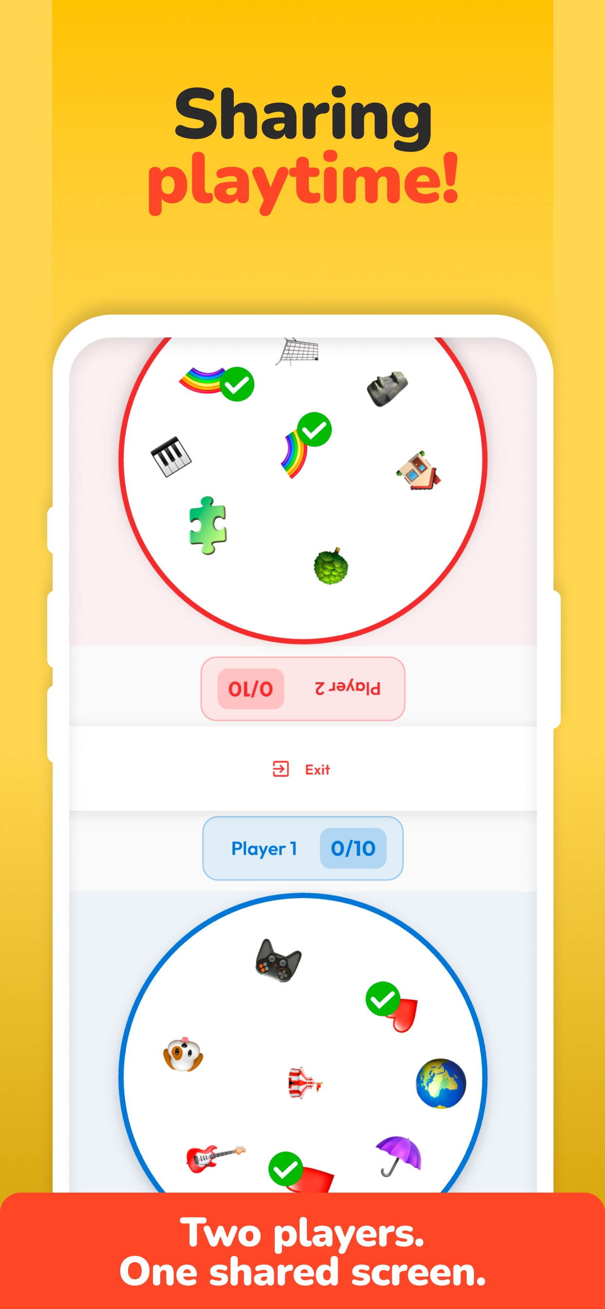 Two-player mode in Coco Roco — sharing playtime on a single screen.